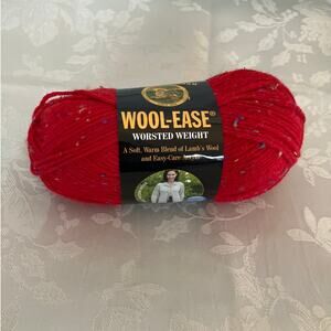 Lion Brand Wool-Ease Worsted Yarn Red Sprinkles Lot 31140 112 New Skein